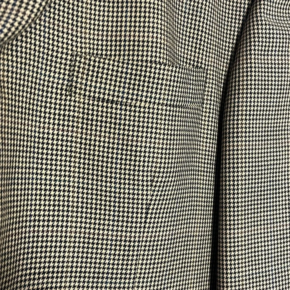 Oscar De La Renta‎ Mens 44R Wool Jacket Brown Houndstooth Dark Academia Blazer